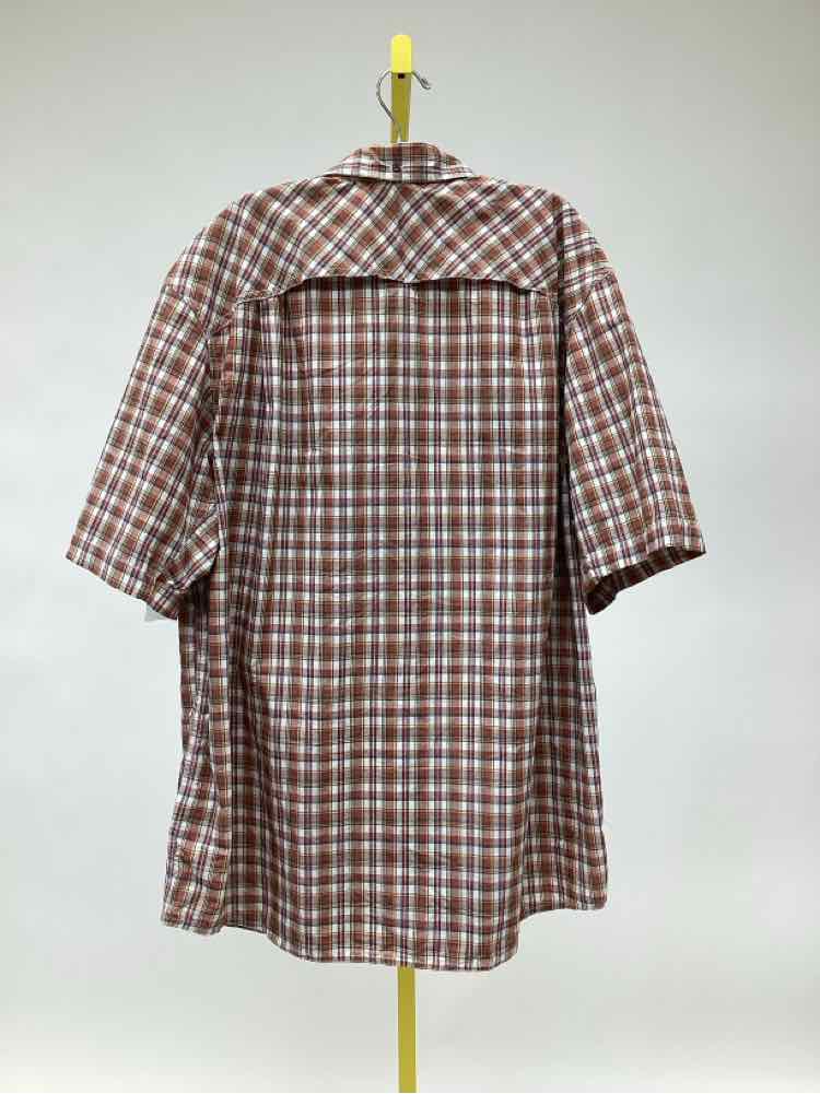Size XXL ALASKAN HARDGEAR (AKHG) Brown Print Men's Collared Shirts