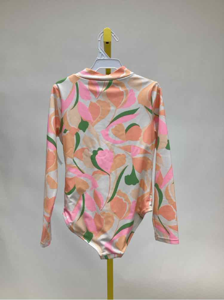 Carters peach print Child Size 7 Girl's Swim Suit/Wet Suit