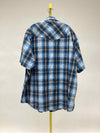 Size XXL wrangler Blue Plaid Men's Collared Shirts