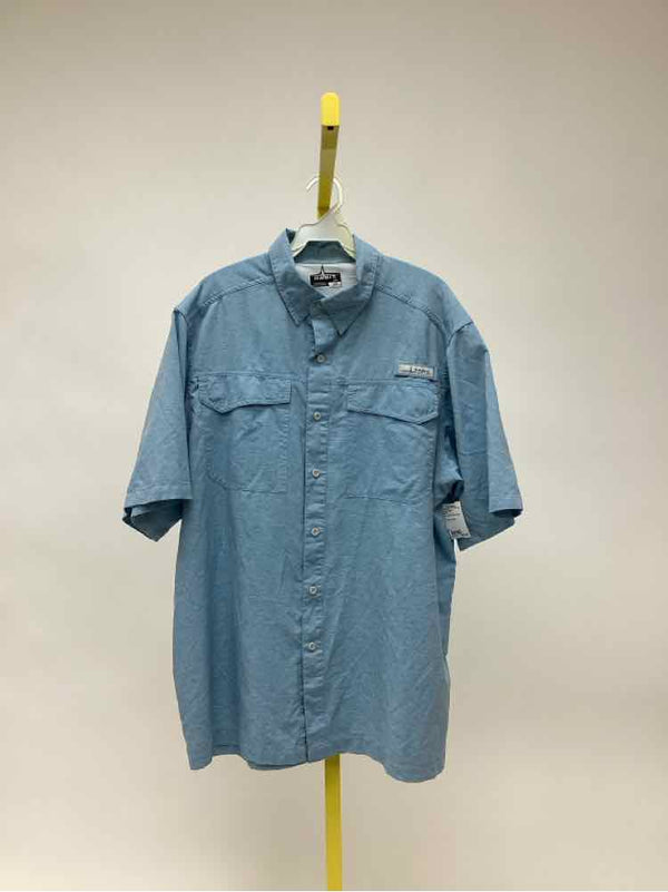 Size L HABIT Blue Men's Collared Shirts