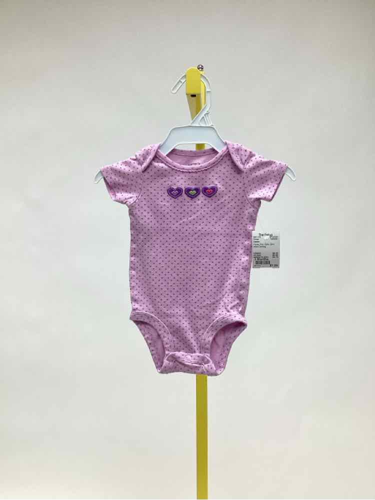 Carters Purple Print Child Size 3 Months Girl's Onesie