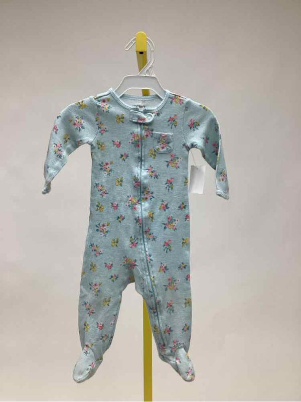 Carters Blue Print Child Size 9 Months Girl's Gowns/sleepers