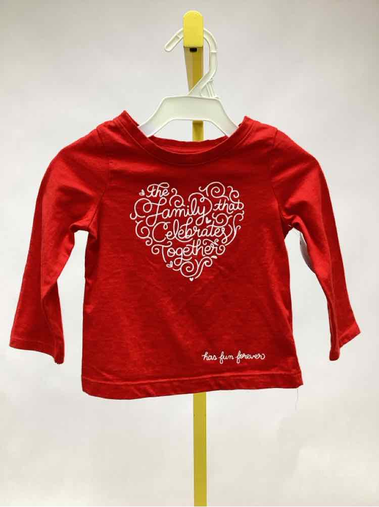 Cat & Jack Red Child Size 18 Months Girl's Long Sleeved Tops