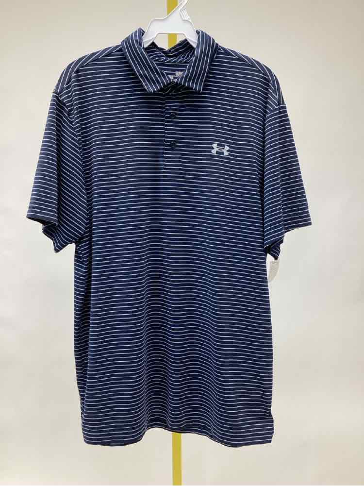 Size L Under Armour Blue Print Men's Collared Shirts