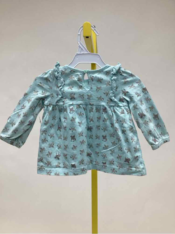 Carter's - Child of Mine Blue Print Child Size 12 Months Girl's Shirt