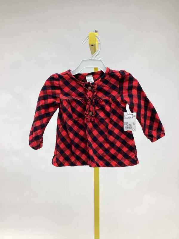 Carter's - Just One You Red Print Child Size 12 Months Girl's Shirt