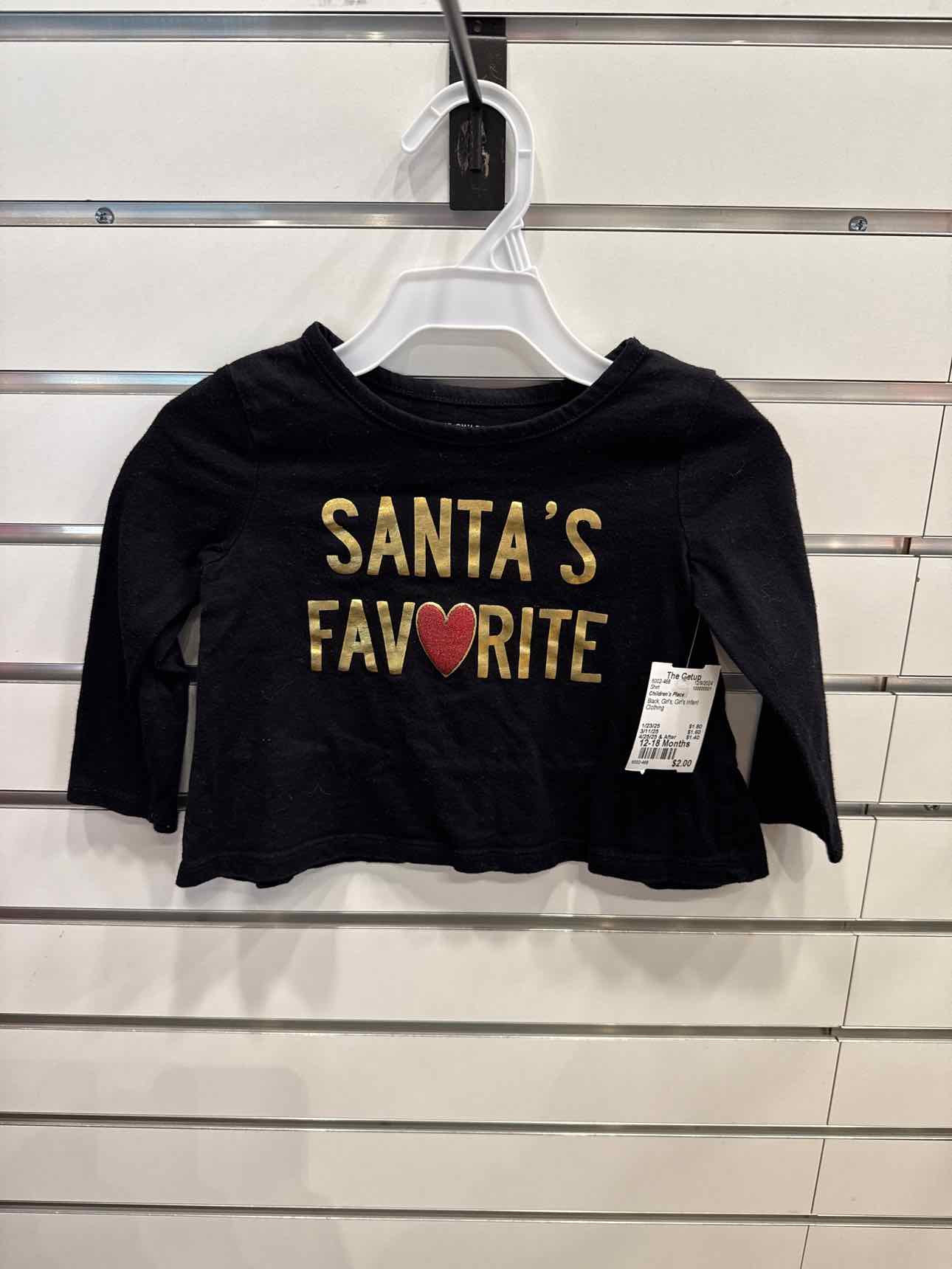 Children's Place Black Child Size 12-18 Months Girl's Shirt