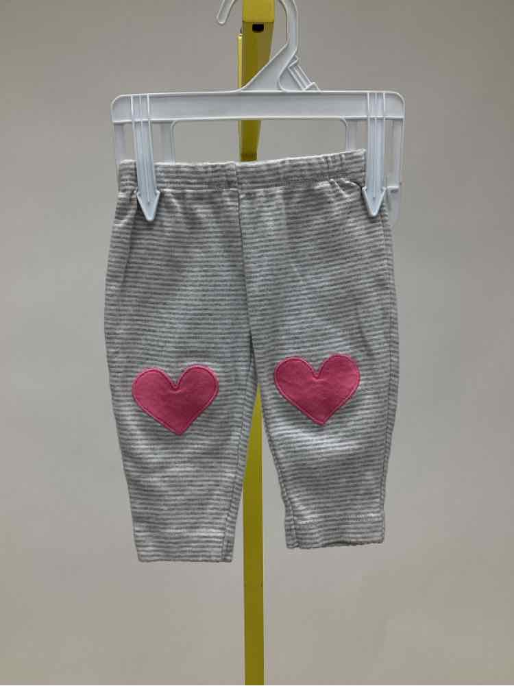 Carters Gray Print Child Size 3 Months Girl's Pants