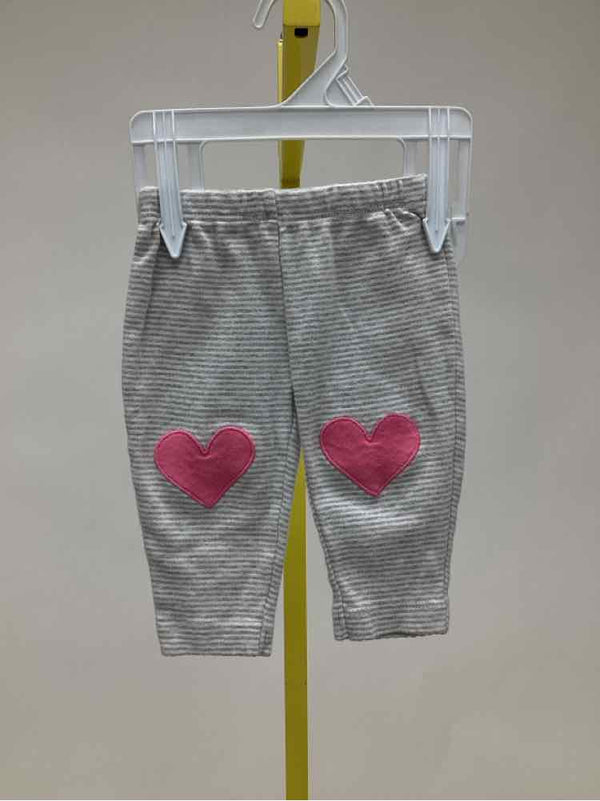 Carters Gray Print Child Size 3 Months Girl's Pants