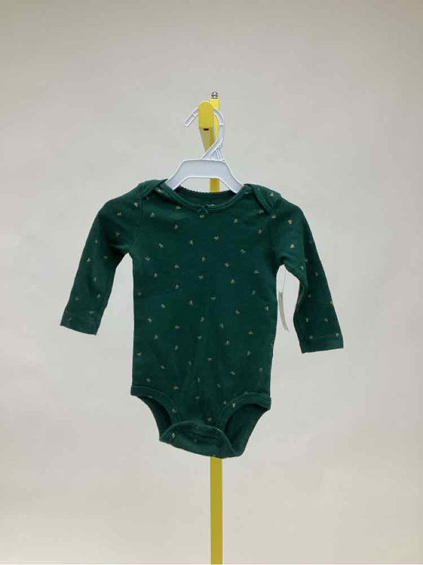 Carters Green Print Child Size 12 Months Girl's Onesie