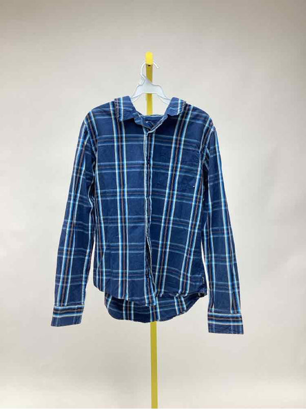 Size M prana Blue Print Men's Collared Shirts