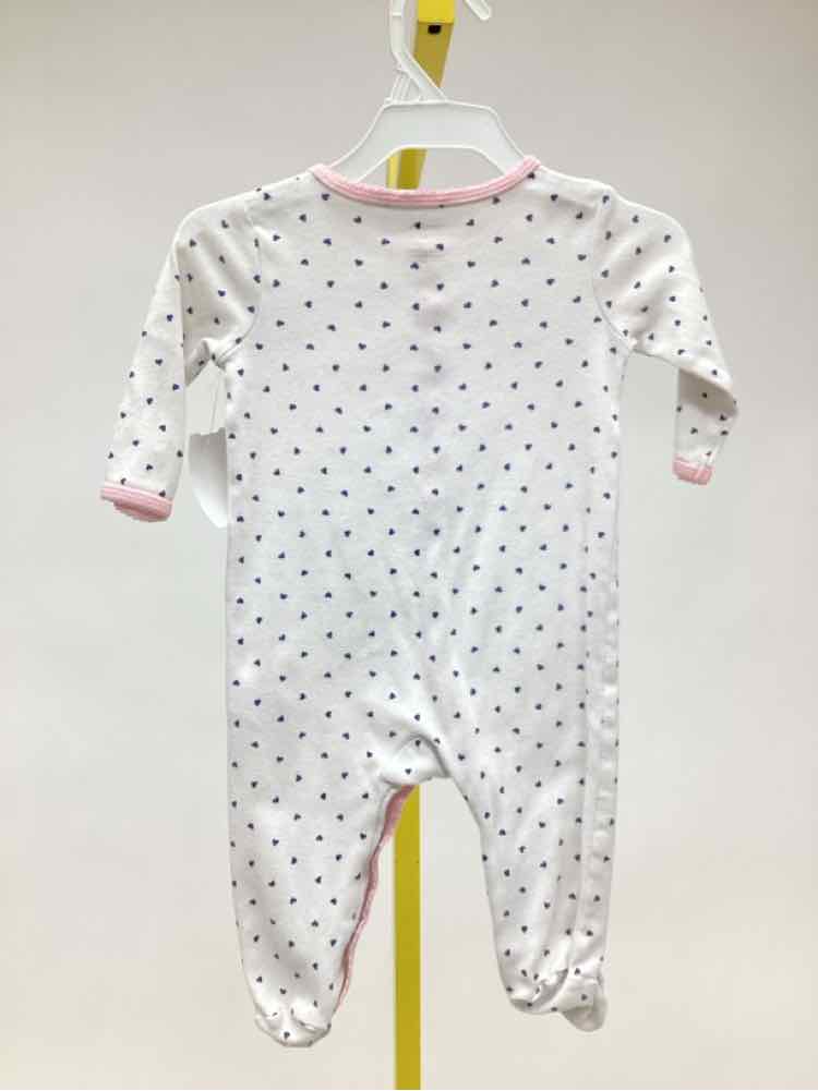 Carters White Print Child Size 6 Months Girl's Onesie