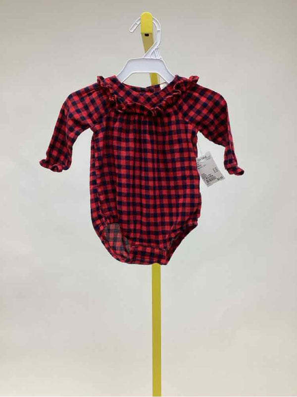 Oshkosh Red Print Child Size 3 Months Girl's Onesie