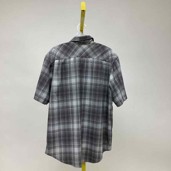 Size L Orvis Black Print Men's Collared Shirts