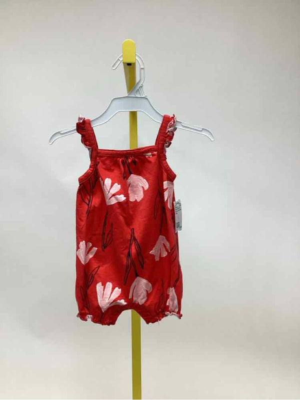 Carter's - Just One You Red Print Child Size 3 Months Girl's Infant rompers