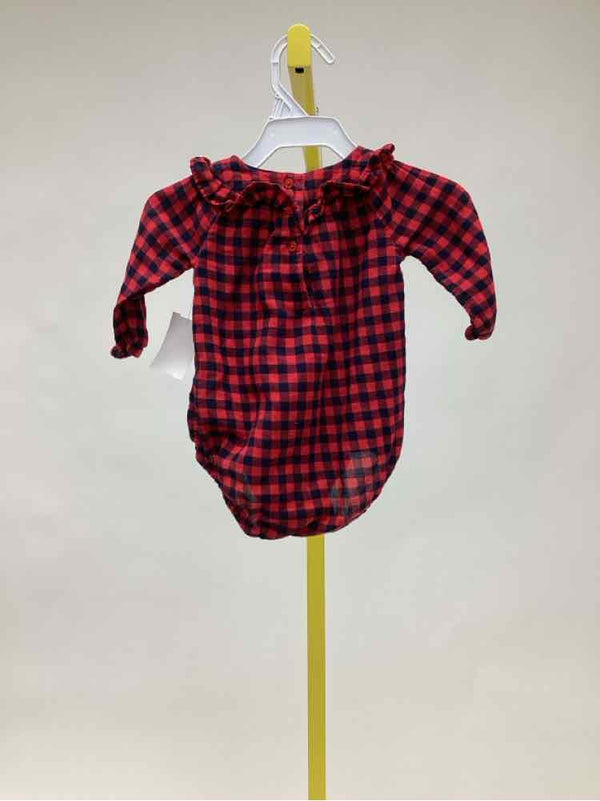 Oshkosh Red Print Child Size 3 Months Girl's Onesie