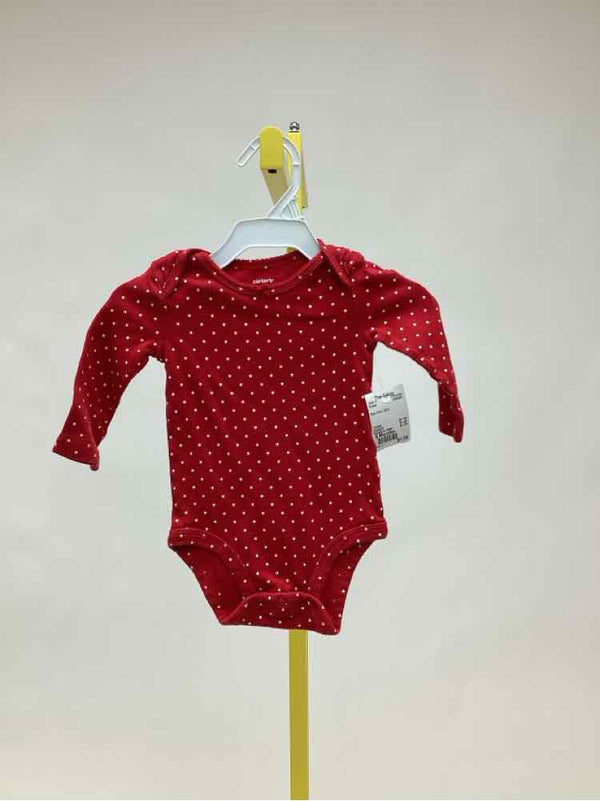 Red Print Child Size 6 Months Girl's Onesie