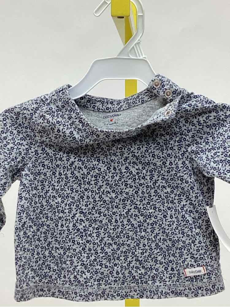 Gap Gray Print Child Size 3-6 Months Girl's Shirt